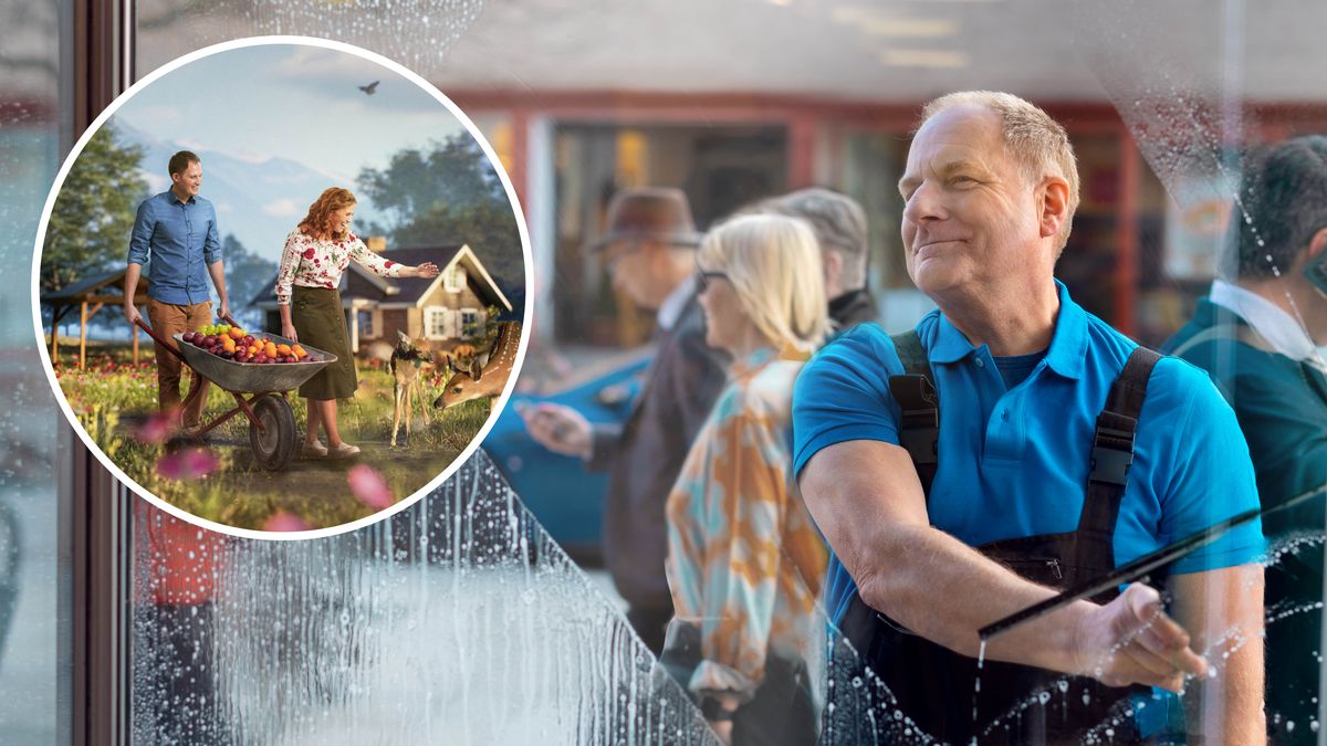 Եղբայրը խանութի պատուհանը լվանալիս մտածում է դրախտի մասին, որտեղ իր կնոջ հետ է։ Նա հրում է մրգերով լի սայլակը, իսկ մոտակայքում եղնիկներ են արածում