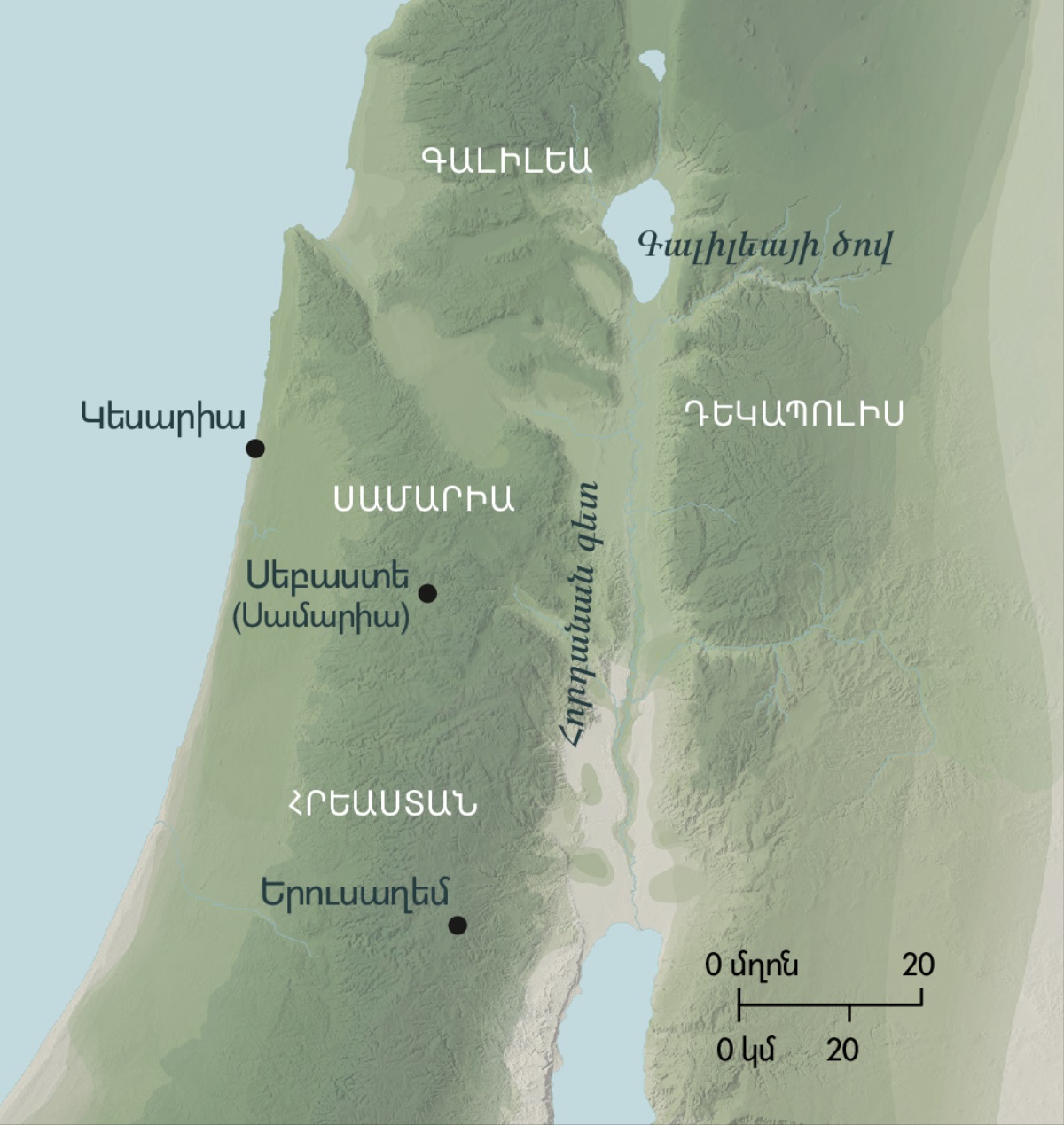Քարտեզ, որի վրա նշված է, թե ինչ վայրերում է Պետրոսը գործի դրել «Թագավորության բանալիները»