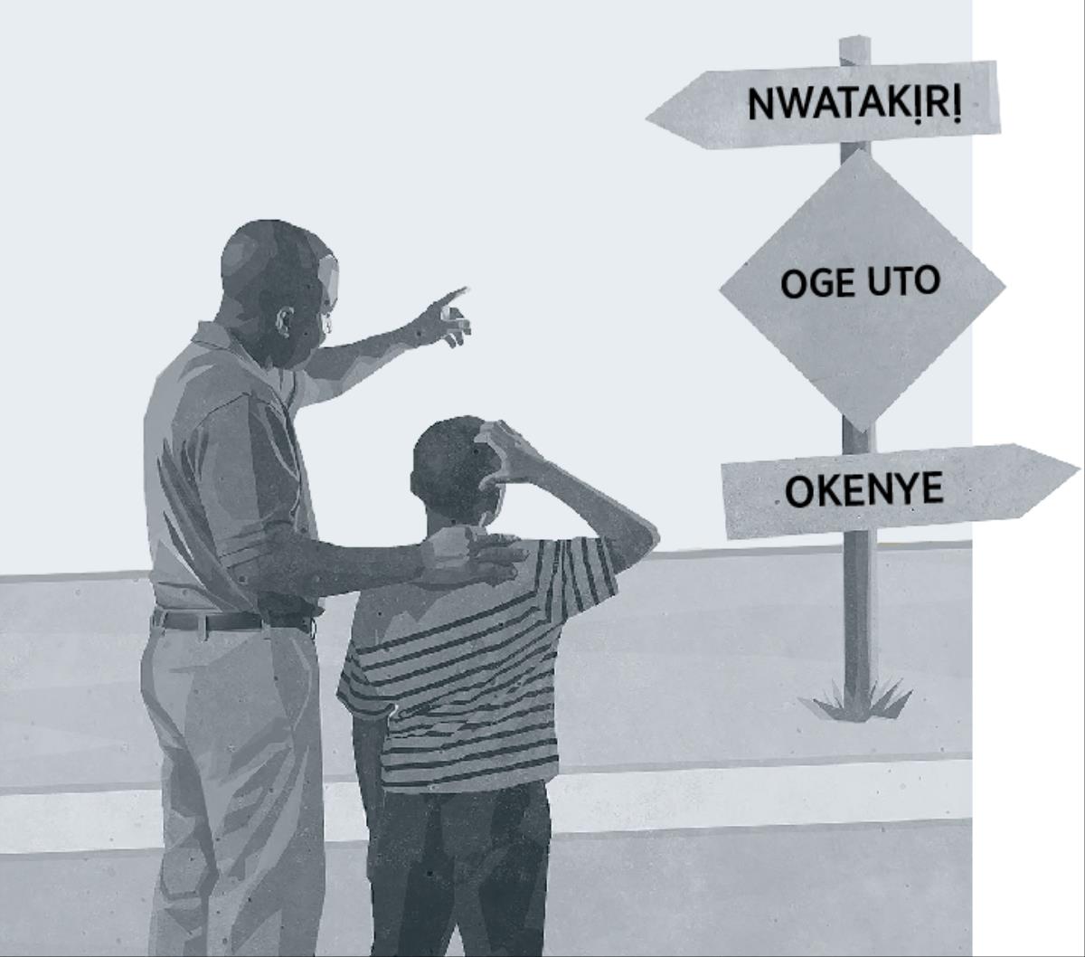 Ebe otu nwoke na nwa ya na-ele saịn bọọdụ e ji kọwaa otú nwatakịrị na-esi etolite ma ghọọ okenye