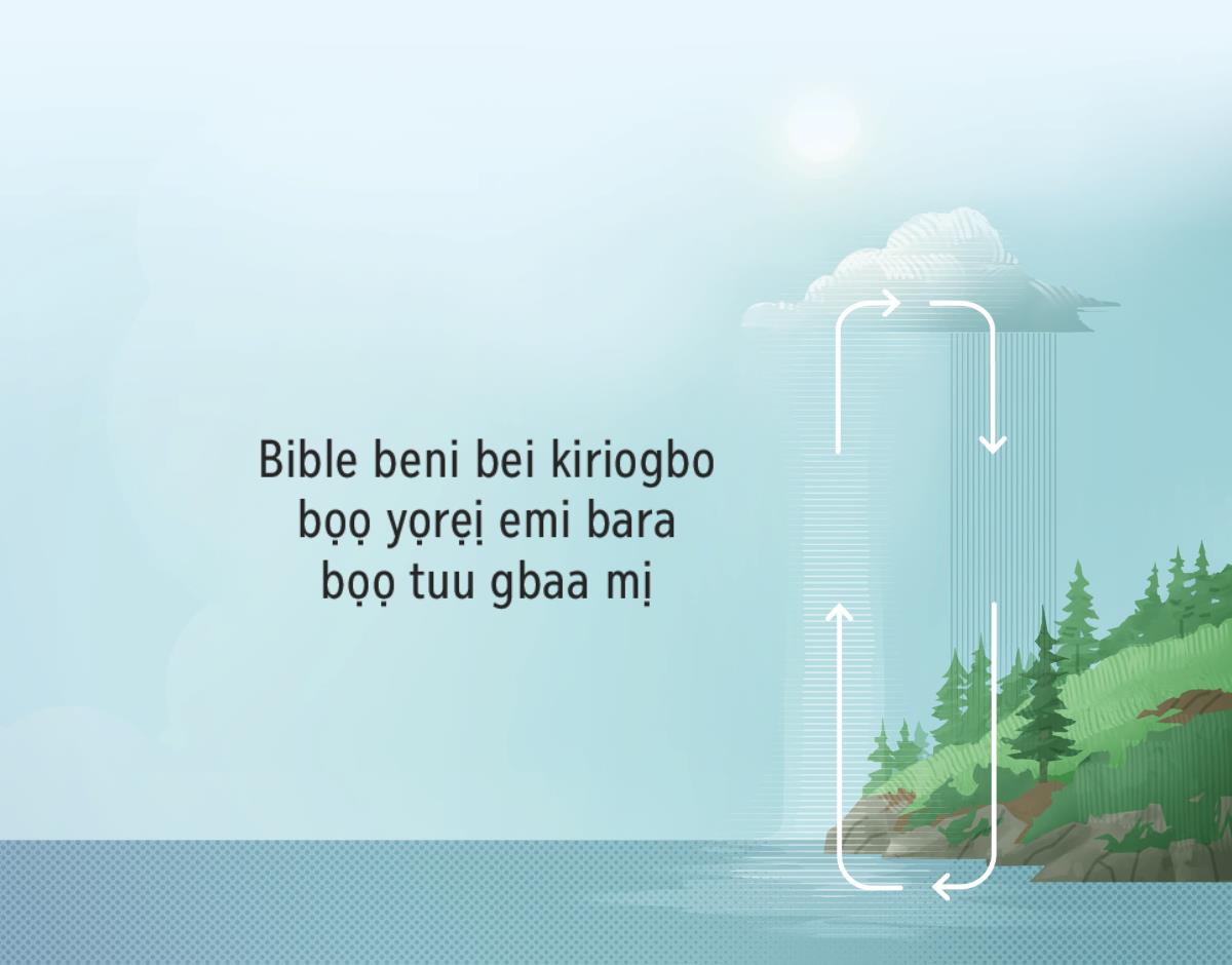 Bible beni bei kiriogbo bọọ yọrẹị emi bara bọọ tuu gbaa mị. Beni ọgọnọ duo bo kiri laa dá waị mú mịnị bara mịẹdịa nimi.