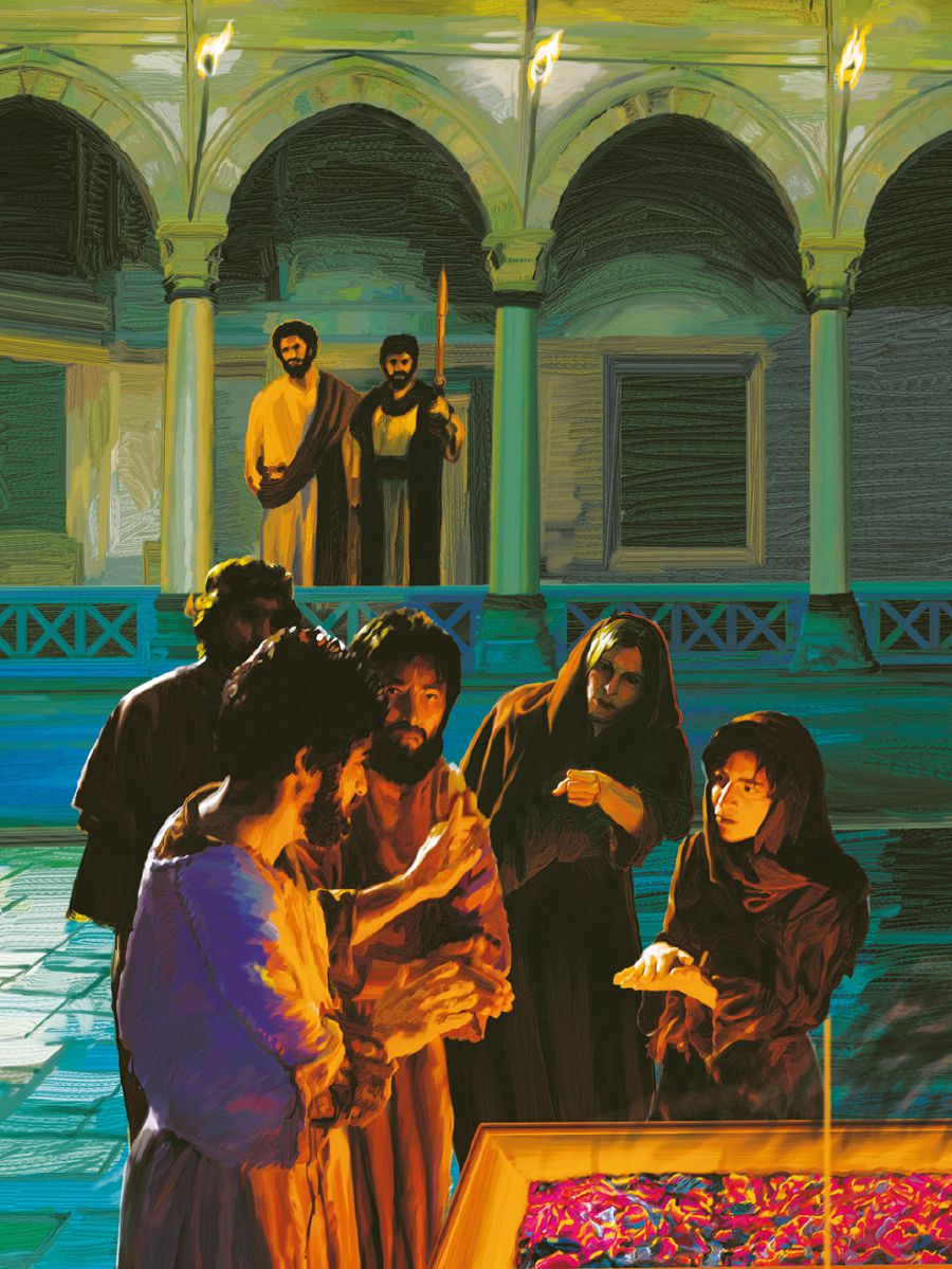 Gesù guarda Pietro mentre Pietro nega per la terza volta di conoscerlo