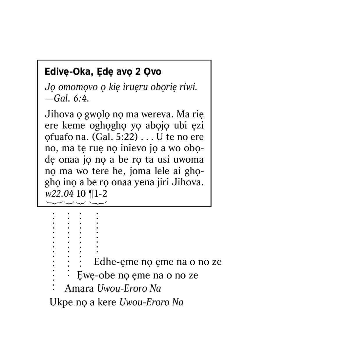 [Uwoho nọ o rrọ ẹwẹ-obe avọ 6]