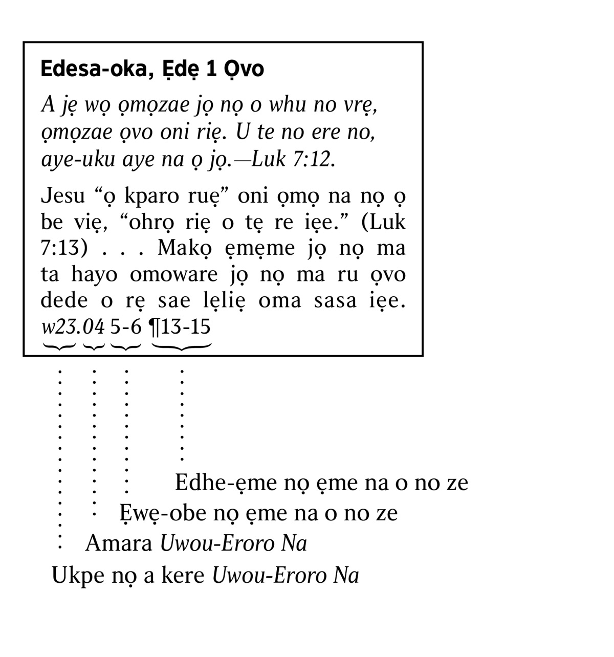 [Uwoho nọ o rrọ ẹwẹ-obe avọ 6]