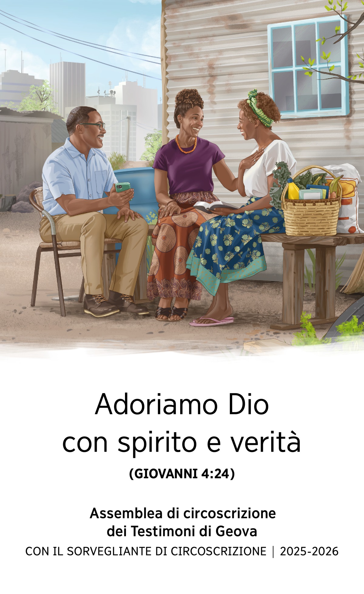 In una grande città, una sorella che vive in una casa modesta è felice di ricevere incoraggiamento tramite le Scritture da una coppia che le ha portato del cibo.