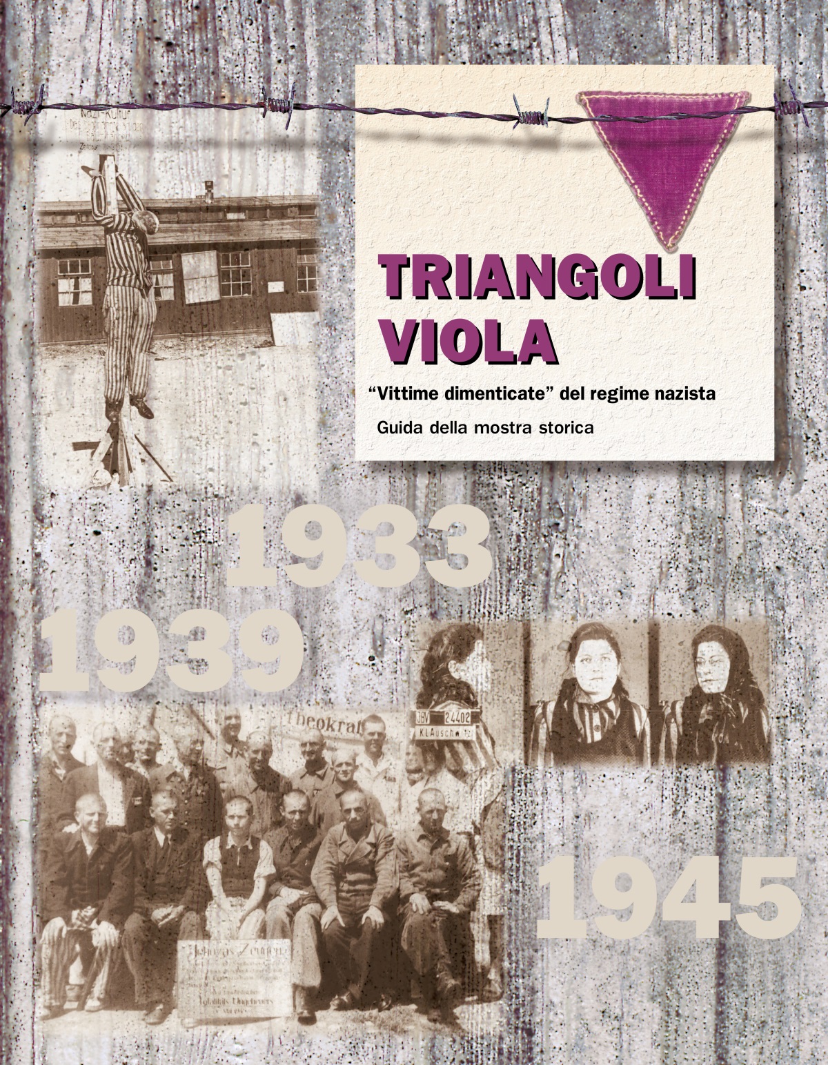 Uniforme a strisce blu con un triangolo viola.