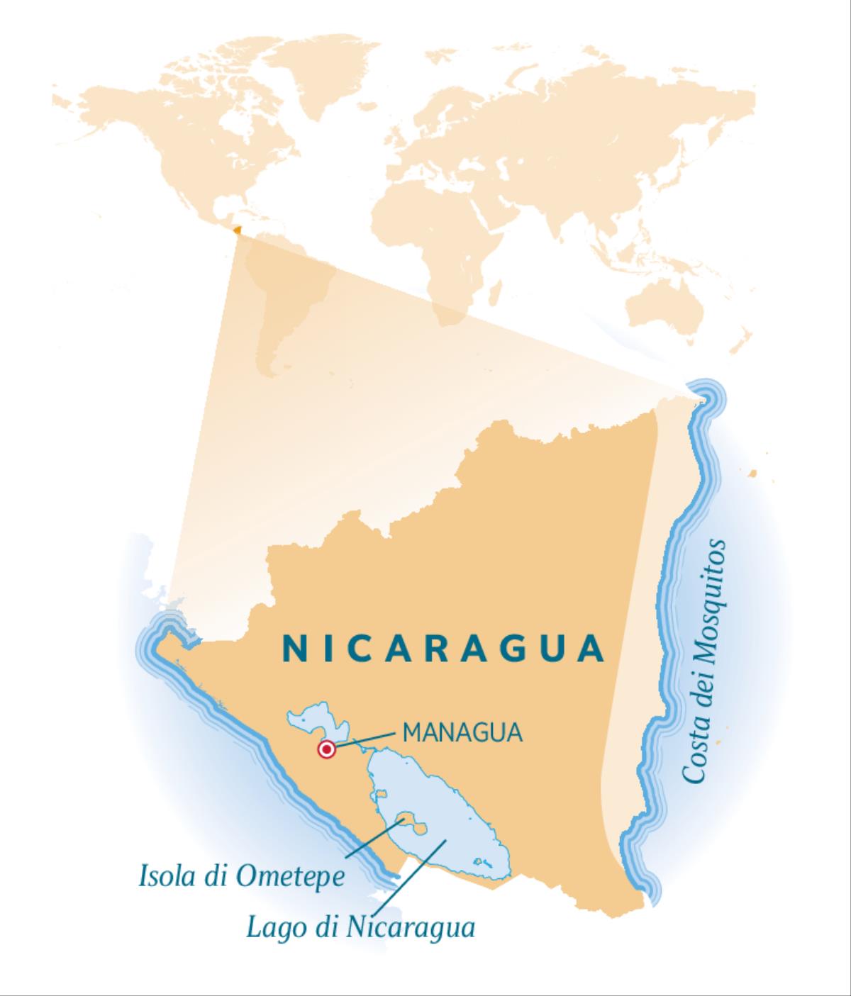 Mappa del Nicaragua