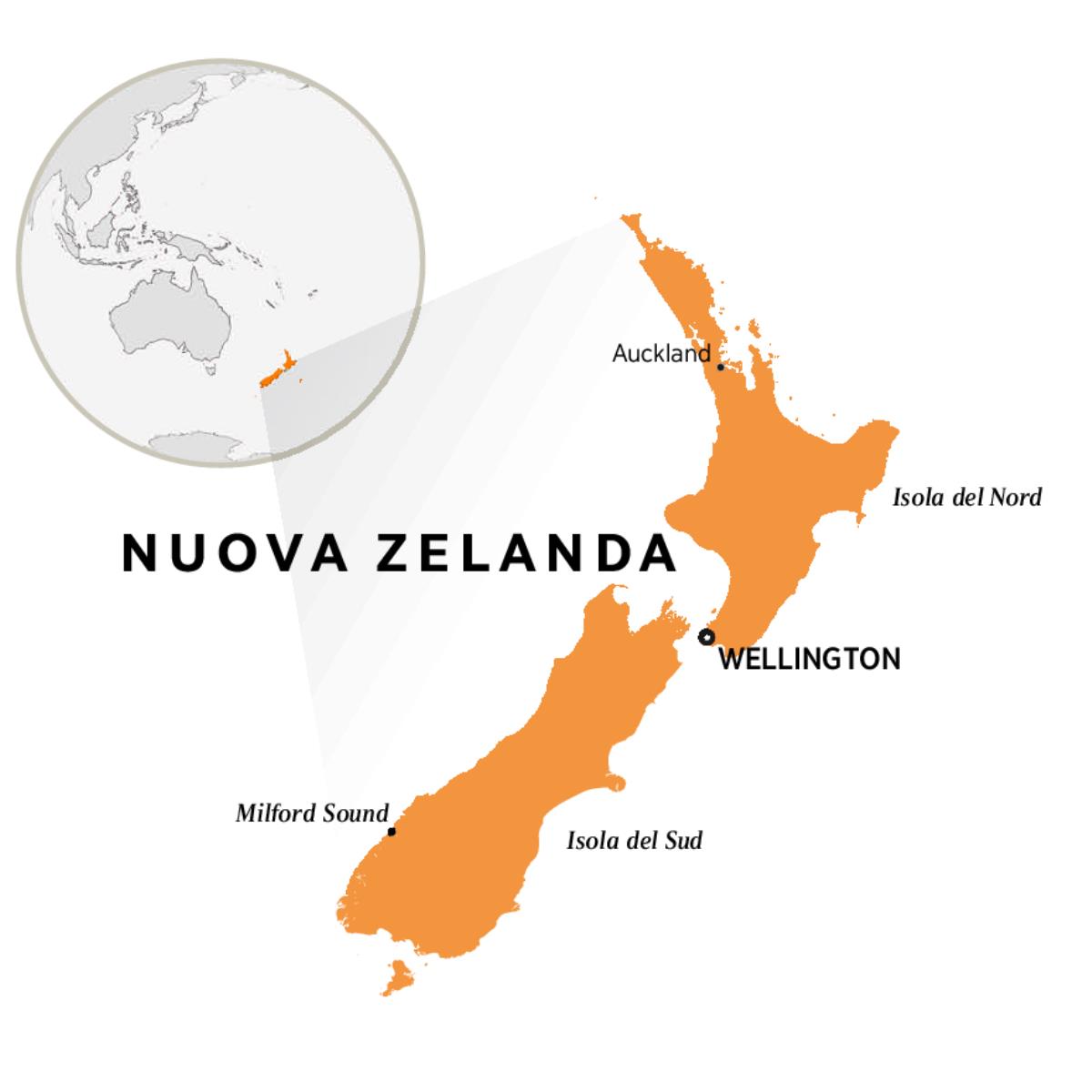 Mappa della Nuova Zelanda