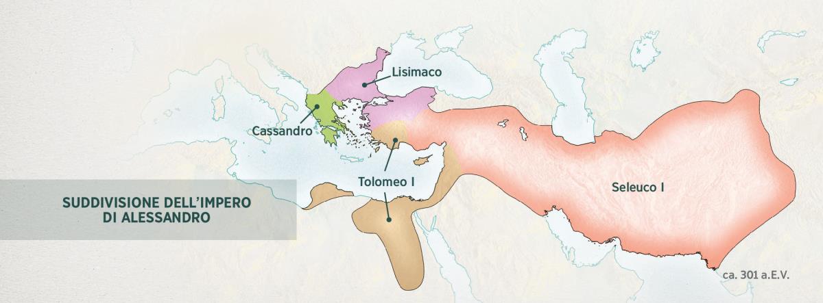 L’impero greco diviso tra i quattro generali di Alessandro