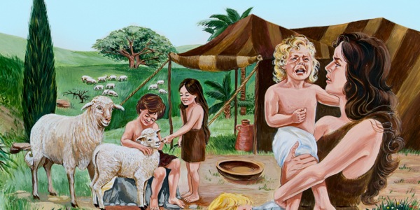 Eva con i suoi figli fuori dall’Eden