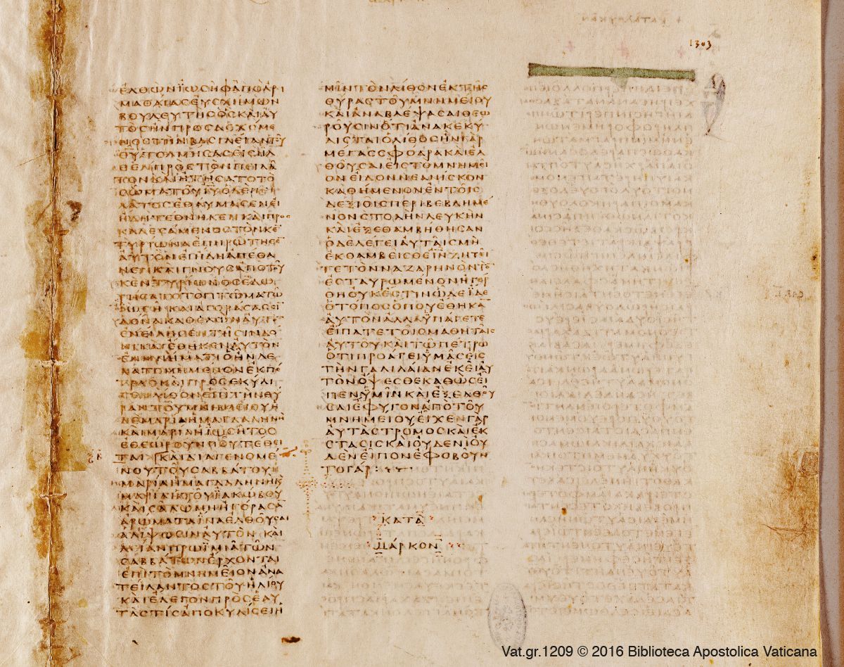 Codice Vaticano | Conclusione del Vangelo di Marco
