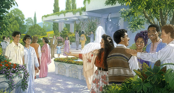 Persone felici nel Paradiso