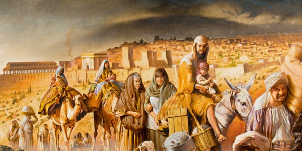 Cristiani del I secolo che lasciano Gerusalemme