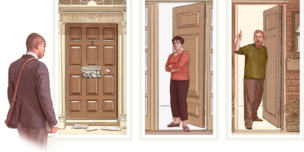 Un proclamatore si trova di fronte a queste situazioni: 1. In casa non c’è nessuno; 2. La padrona di casa reagisce con apatia; 3. Il padrone di casa è ostile