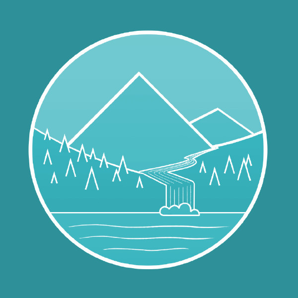 Montagne, vegetazione e acqua