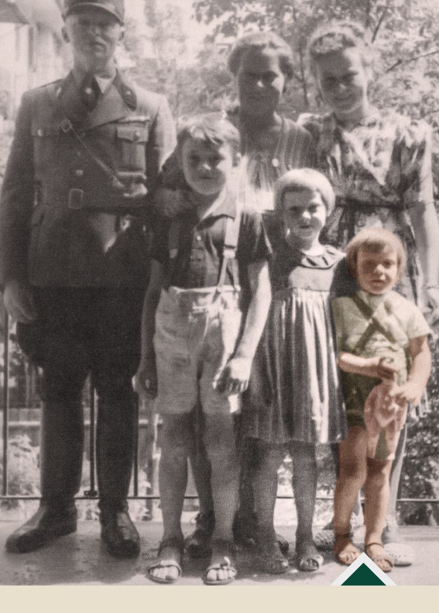 Erika Nöhrer Bright con la famiglia