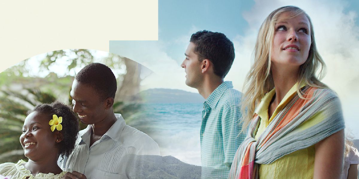 Persone di diverse razze vivono felici nel Paradiso