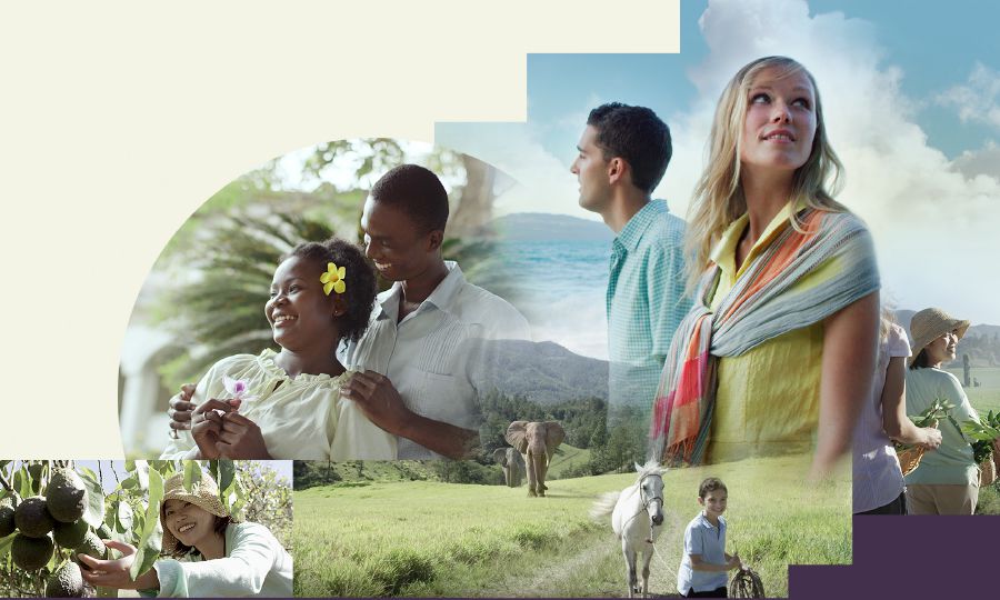 Persone di diverse razze vivono felici nel Paradiso