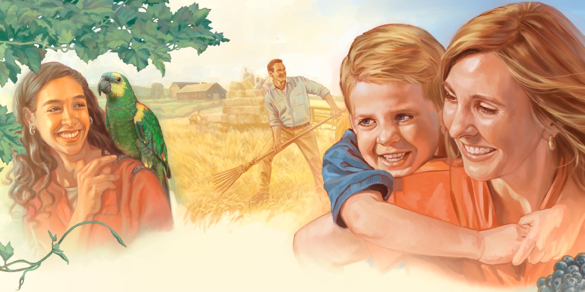 Adulti e bambini vivono felici nel Paradiso