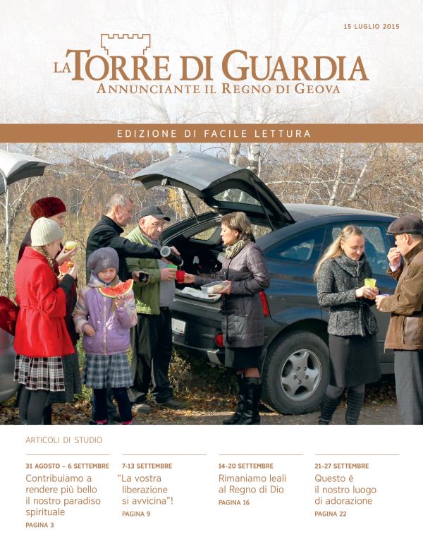 Copertina della Torre di Guardia, edizione di facile lettura, 15 luglio 2015
