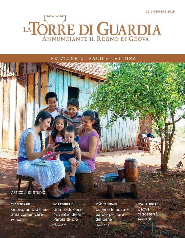 Copertina della Torre di Guardia, edizione di facile lettura, 15 dicembre 2015
