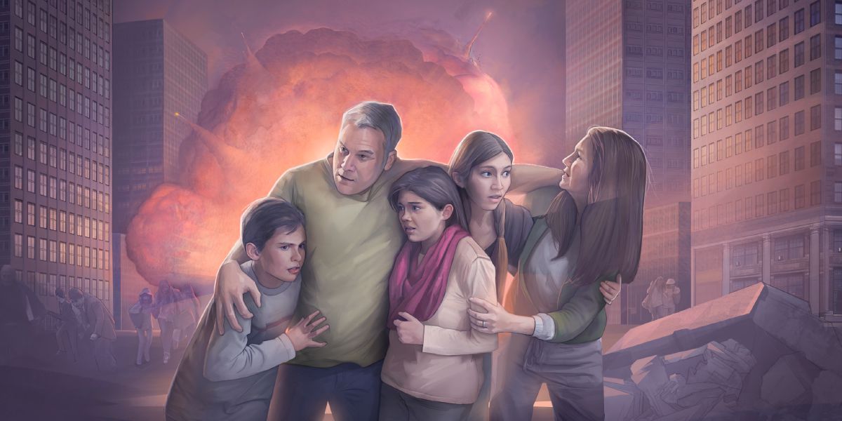 大患難を生き残った人々が互いに身を寄せ合っている