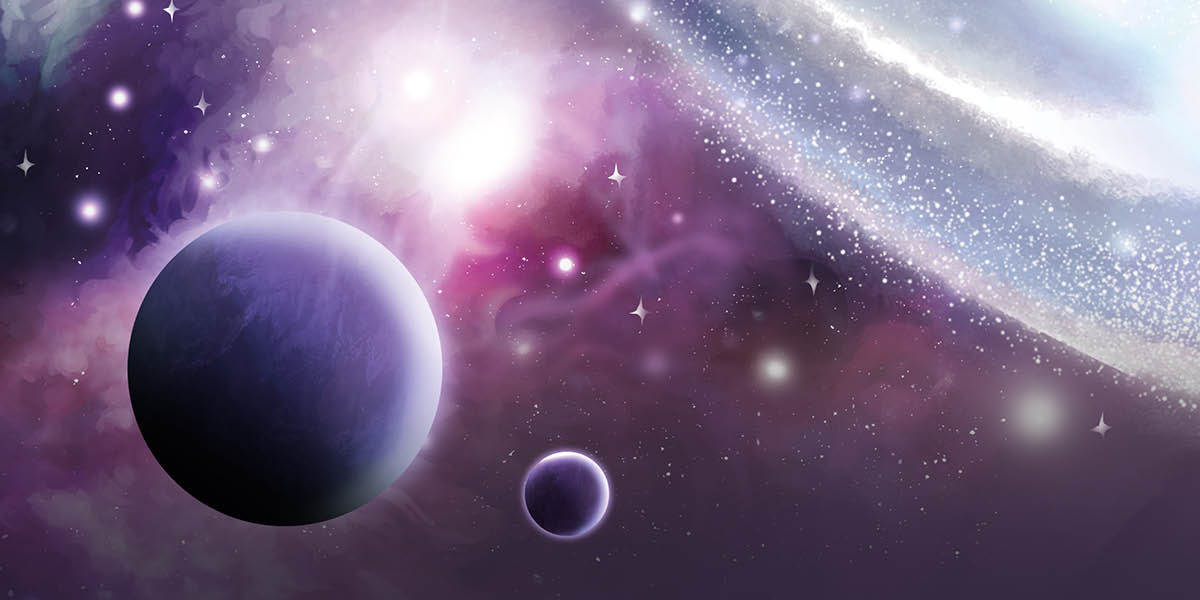 Planèt-planèt lan bintang ing luar angkasa.