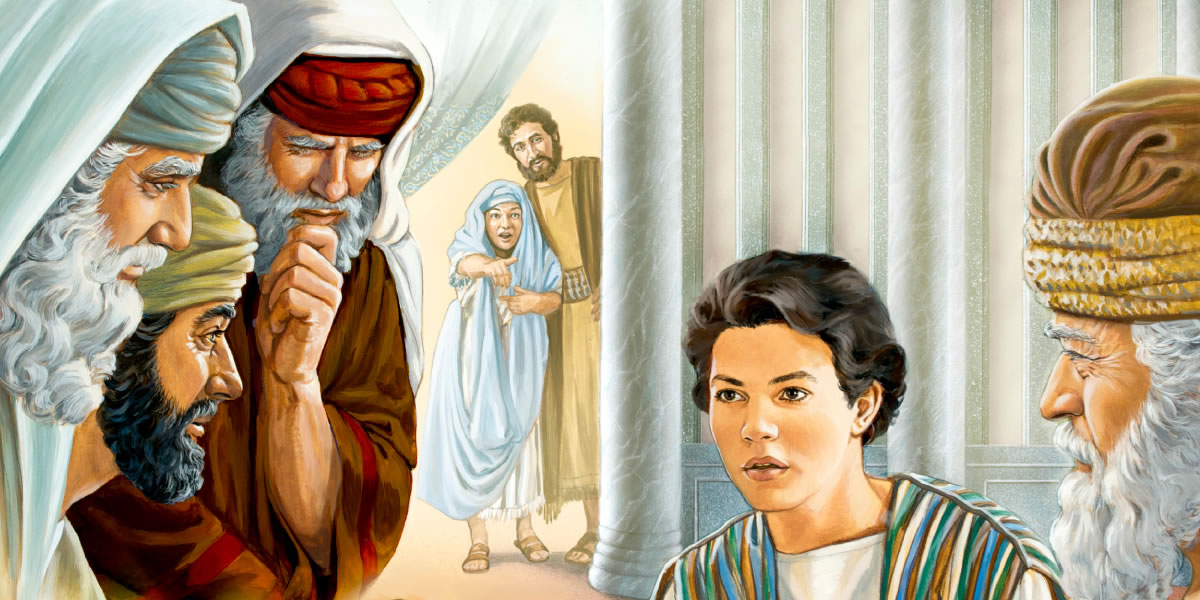 Yésus sing umuré 12 taun lagi tukar pikiran karo para guru agama Yahudi