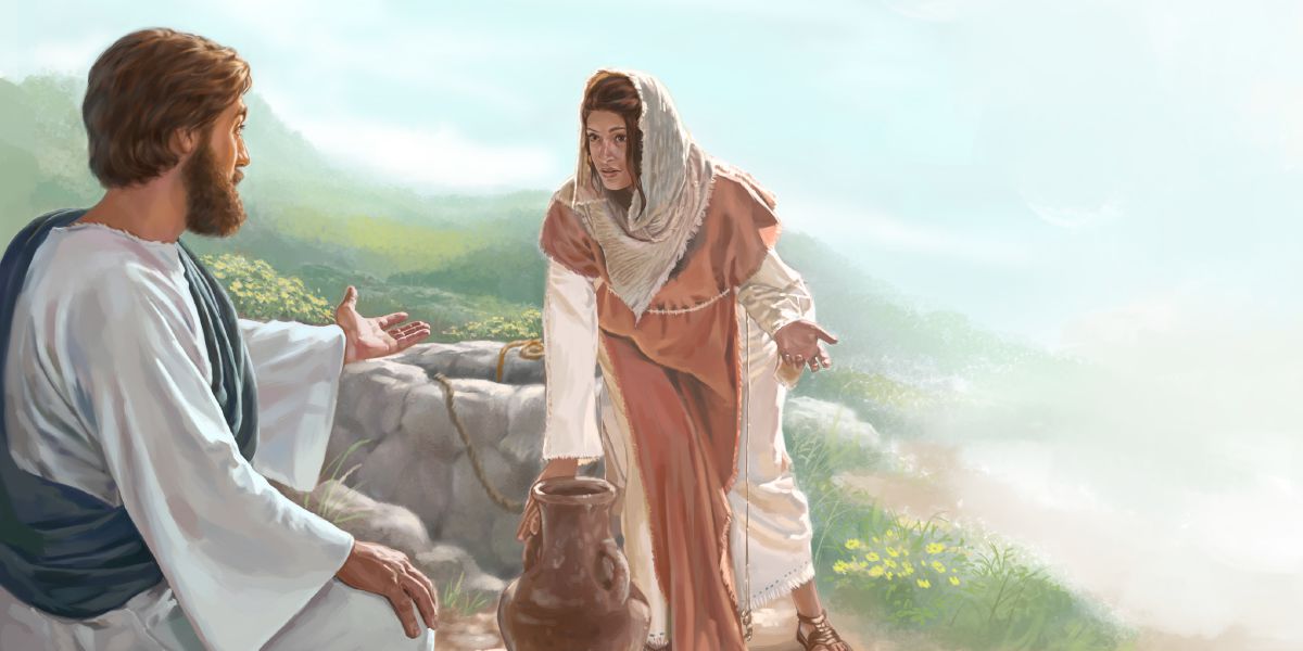 Yésus ngomong karo wong wédok Samaria ing sumuré Yakub