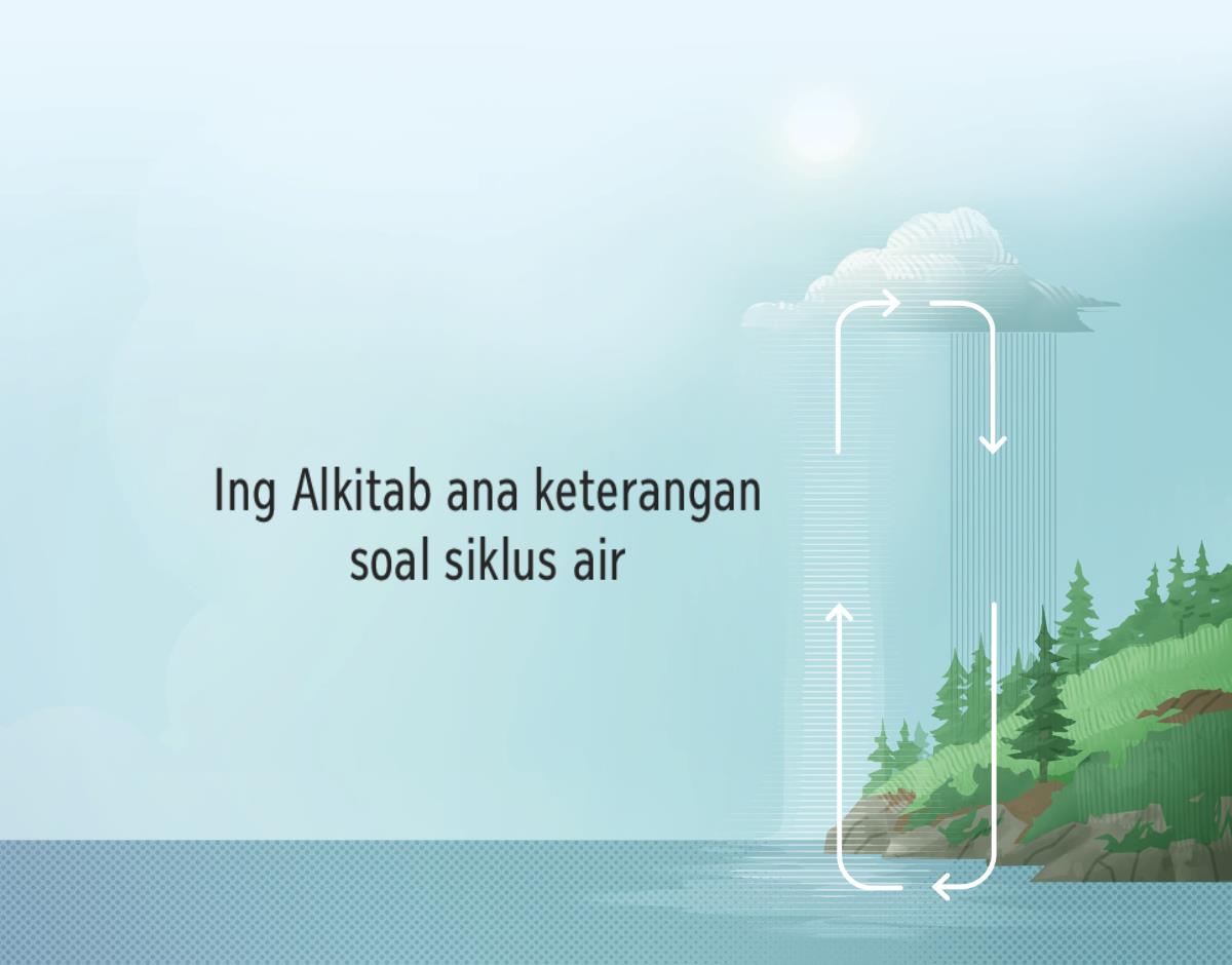 Ing Alkitab ana keterangan soal siklus air. Tandha panah nduduhké prosès siklus air.