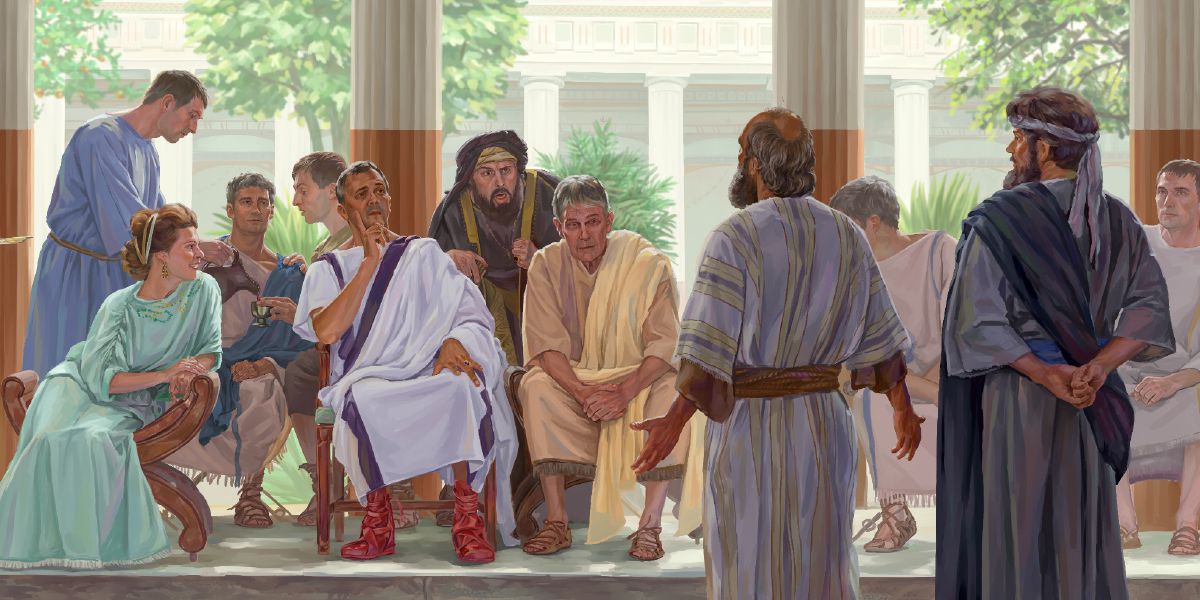 Paulus lan Barnabas ngadeg ing ngarepé Sèrgius Paulus