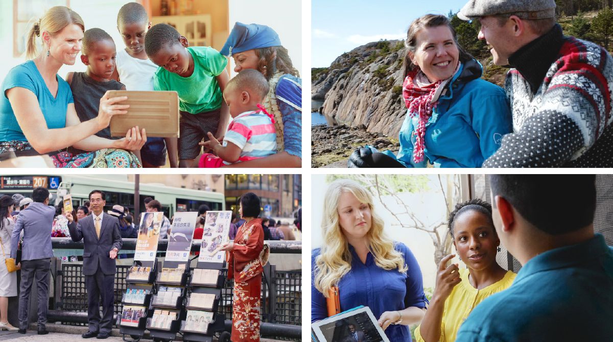 Lulusan Sekolah kanggo Penginjilé Kratoné Allah nginjil ing Namibia, Norwegia, Amerika Serikat, lan Jepang
