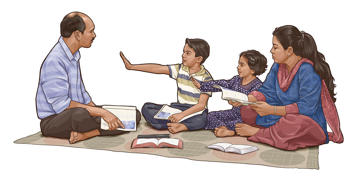 Anak-anak diajari wong tuwané ngomong ’Aja!’ nèk ana sing macem-macem.