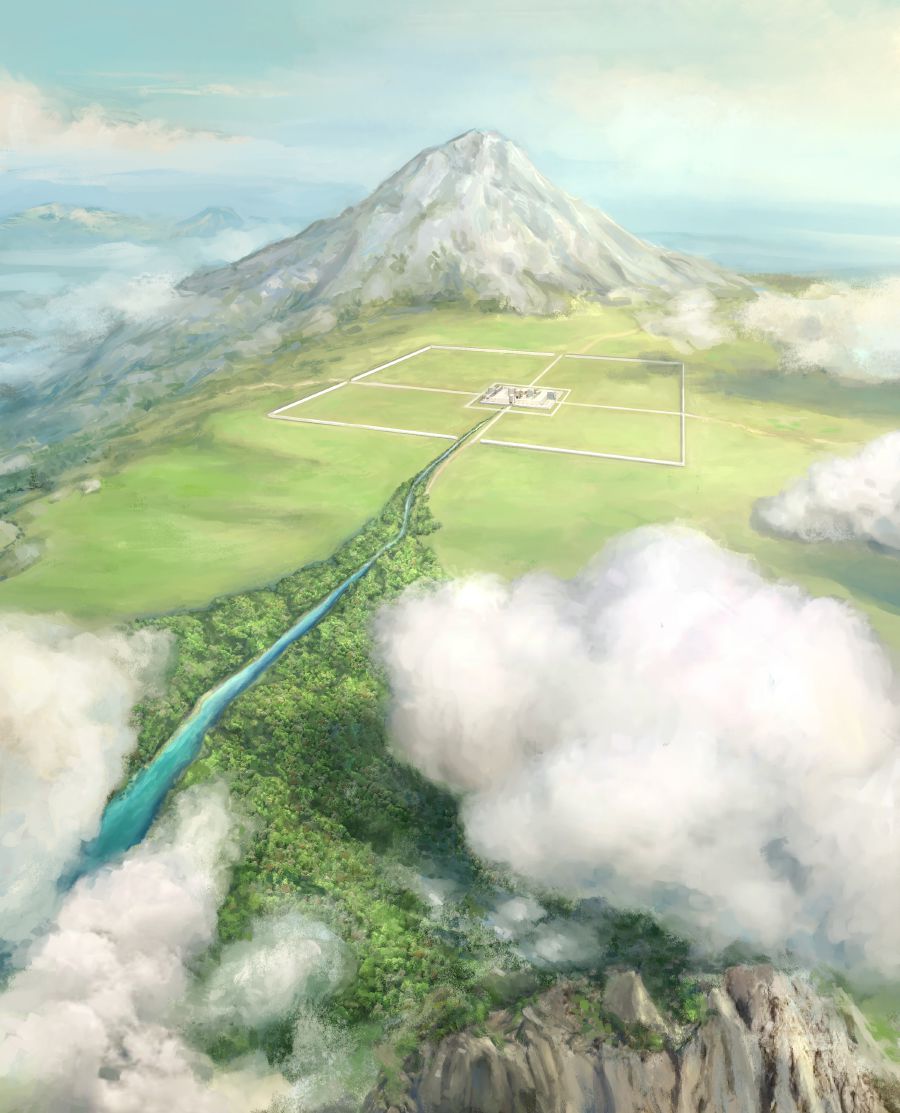 Bait sing didelok Yèhèzkièl ana ing gunung sing dhuwur lan ana kali sing mili saka bait.