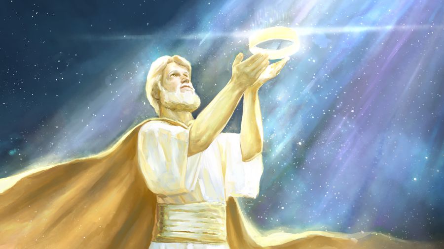 Yésus nyerahké mahkotané marang Yéhuwah.