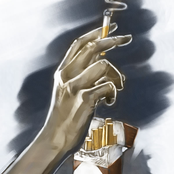 სიგარეტს ეწევა