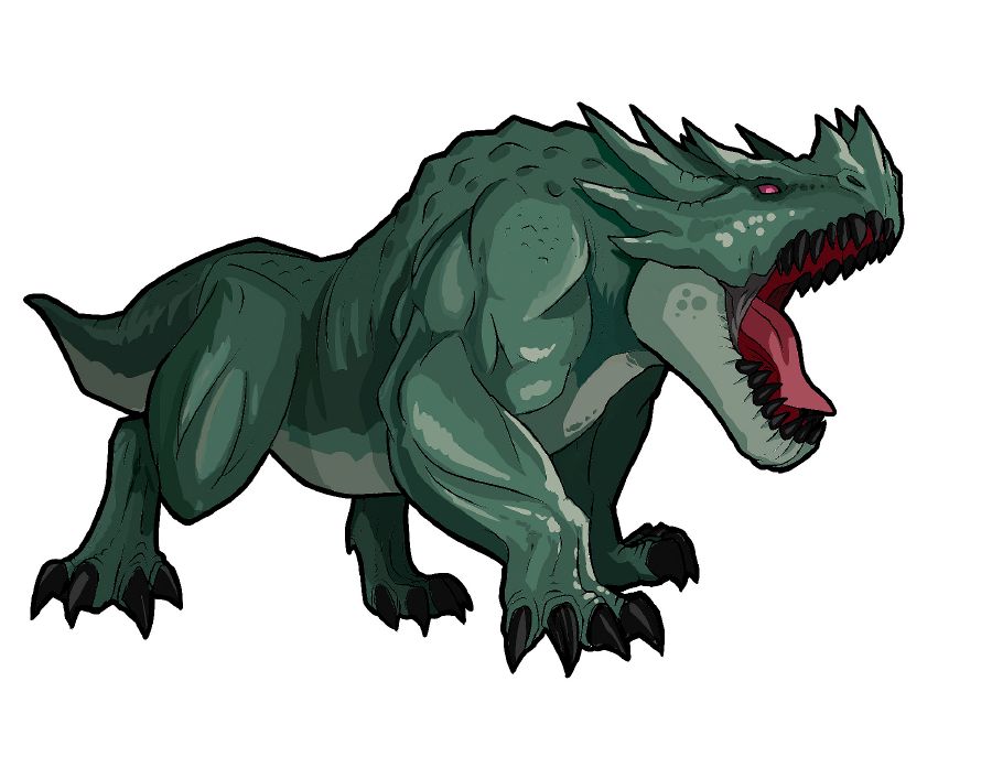 საზარელი ათრქიანი მხეცი, რომელსაც რკინის დიდი კბილები აქვს