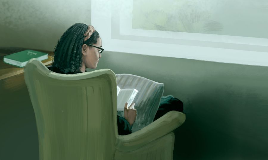 იეჰოვას მოწმე კითხულობს ბიბლიას