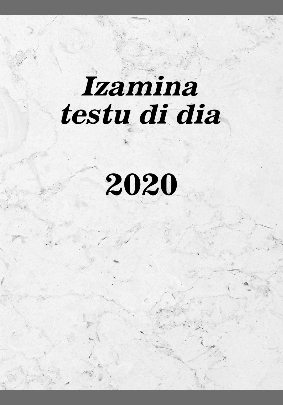 Izamina testu di dia — 2020