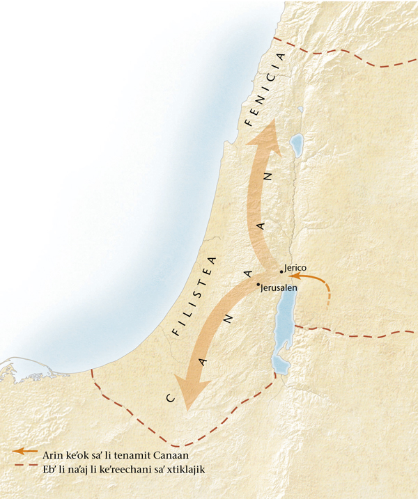 Reetalil li tenamit Canaan[Li reetalil tenamit wank saʼ li perel 11]