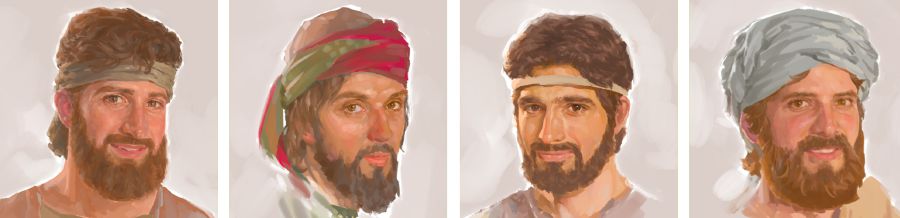 Santiago ralal laj Alfeo, Judas Iscariote, Tadeo, Simon