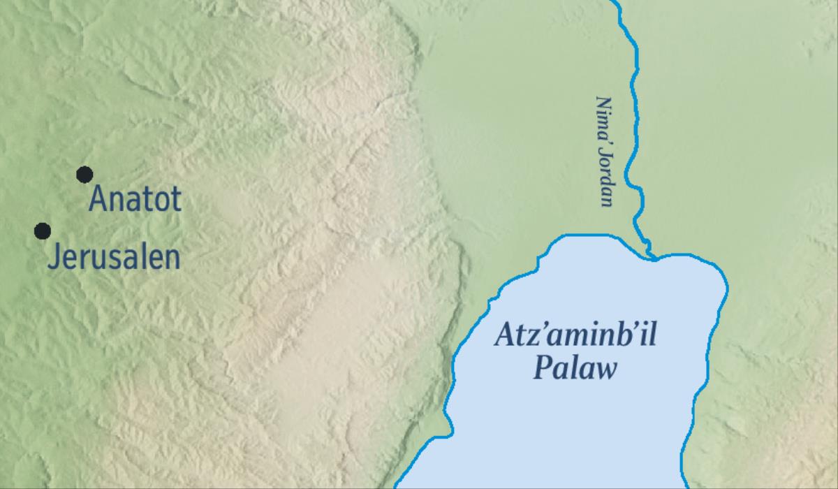 Reetalil li tenamit bʼarwiʼ wank Jerusalen ut Anatot, bʼarwiʼ kiyoʼlaak laj Jeremias