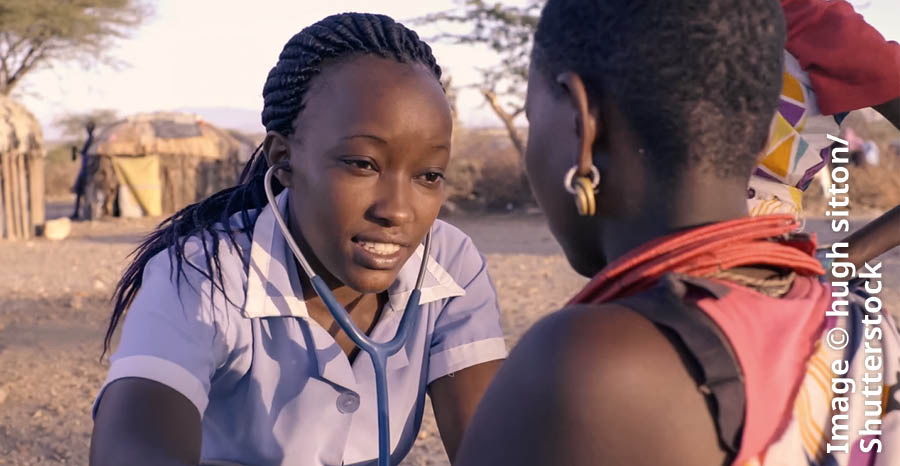 Foto yavidyu “Lelatódyo ya Kibuka Kya Tufunga Ala Kupholo wa 2019.” Musaki ku África wamukalakala ni estetoscópio phala kwijiya kyebhi kyala o sawidi yamuthu wengi.