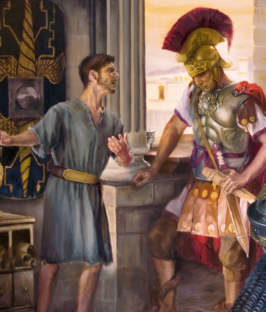 Der Neffe von Paulus spricht mit Claudius Lysias.
