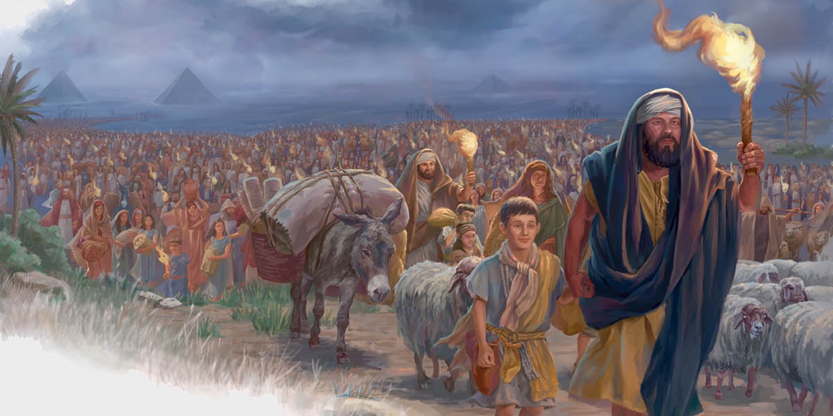 Îsraêlî û gelek kesên ji miletên din ji Misrê derdikevin.