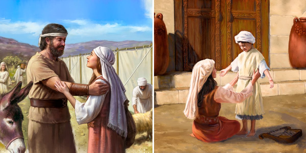 Yeftah û qîza wî di konê pîroz de; Hanna sonda xwe ku ber Xwedê da tîne cih û kurê xwe Samûyêl dibe konê îbadetê