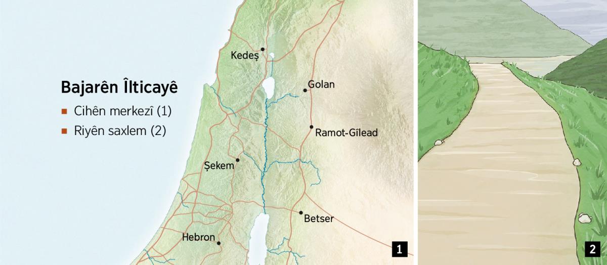 Xerîteya şeş bajarên îlticayê û riyeke saxlem
