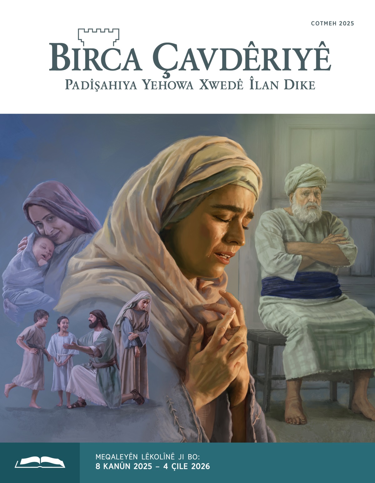 Kolaj: 1. Êlqana bi du zarokên xwe re dilîze, lê Hanna xemgîn e û li wan nanêre. 2. Penînna bi zarokê xweyî nûbûyî dilxweş e. 3. Hanna bi dil û can dua dike û digirî. 4. Kahînê mezin Elî bi rûyekî tirş li Hannayê dinêre.
