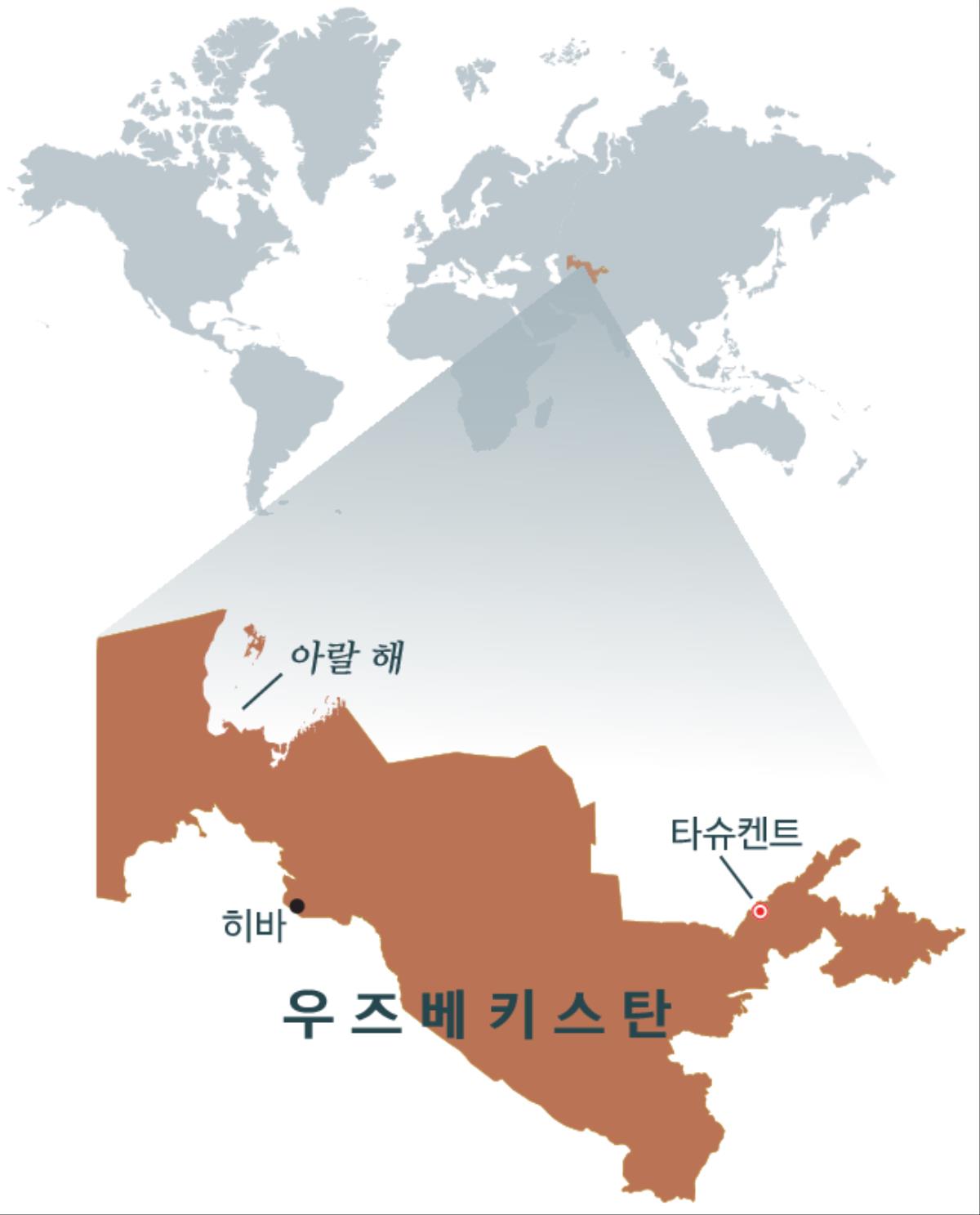 우즈베키스탄 지도