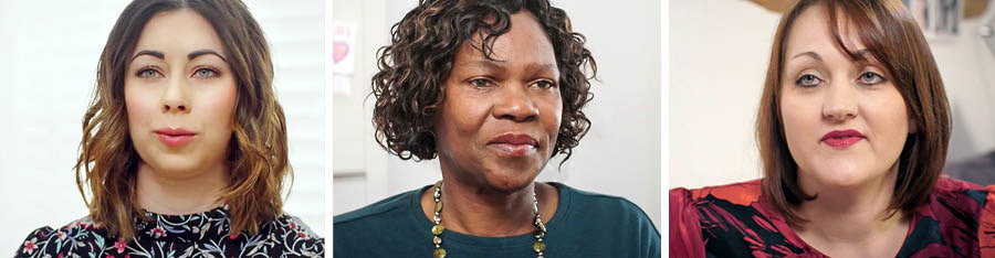 “주 안에서 열심히 일하는 여자들” 동영상에 등장하는 세 자매.