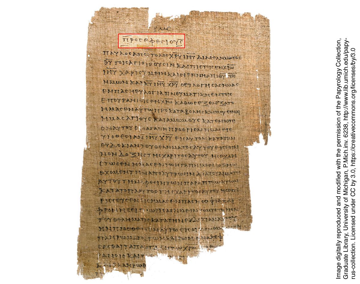 바울이 에베소 사람들에게 보낸 편지